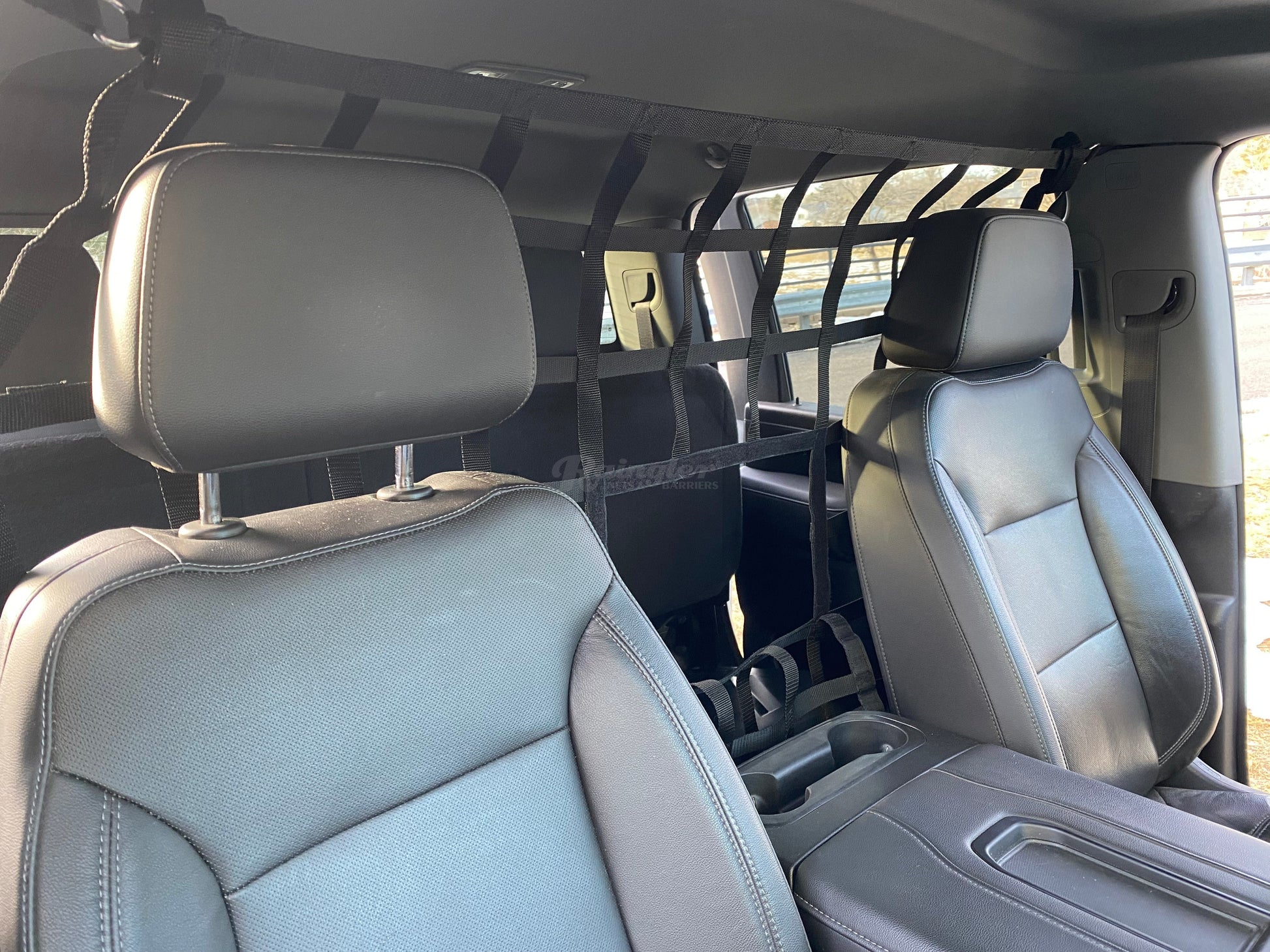 2015 - Newer GMC Sierra 2500 / 3500 Crew Cab / Double Cab Behind Front Seats Barrier Divider Net-Raingler