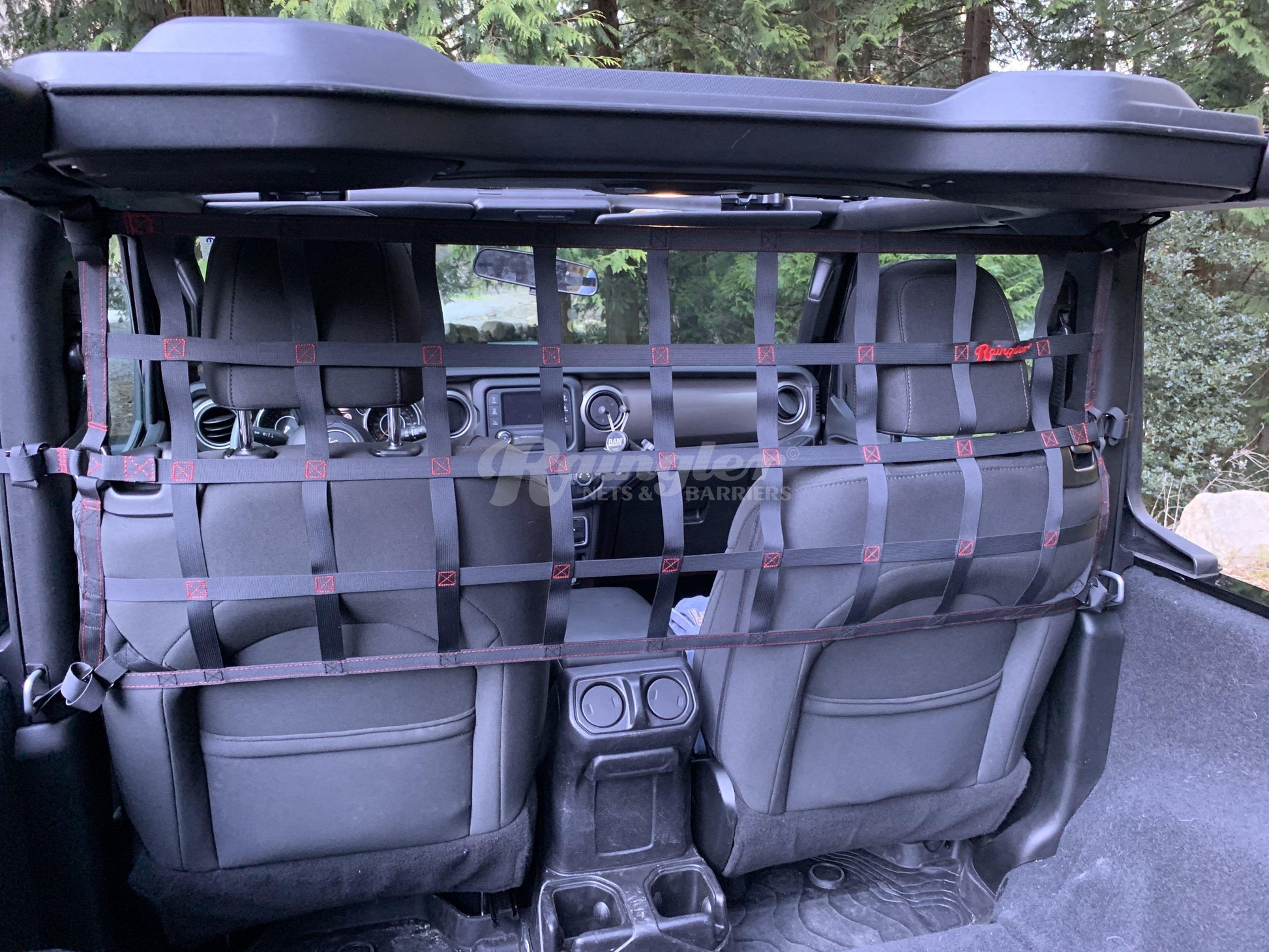 2018 - Newer Jeep Wrangler JL / JLU 2 or 4 Door Behind Front Seats Upper Barrier Divider Net-Raingler