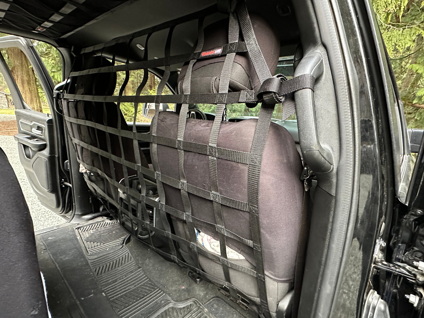 2019 - Newer RAM Truck 6TH GEN QUAD AND CREW CAB Behind Front Seats Barrier Divider Net-Raingler