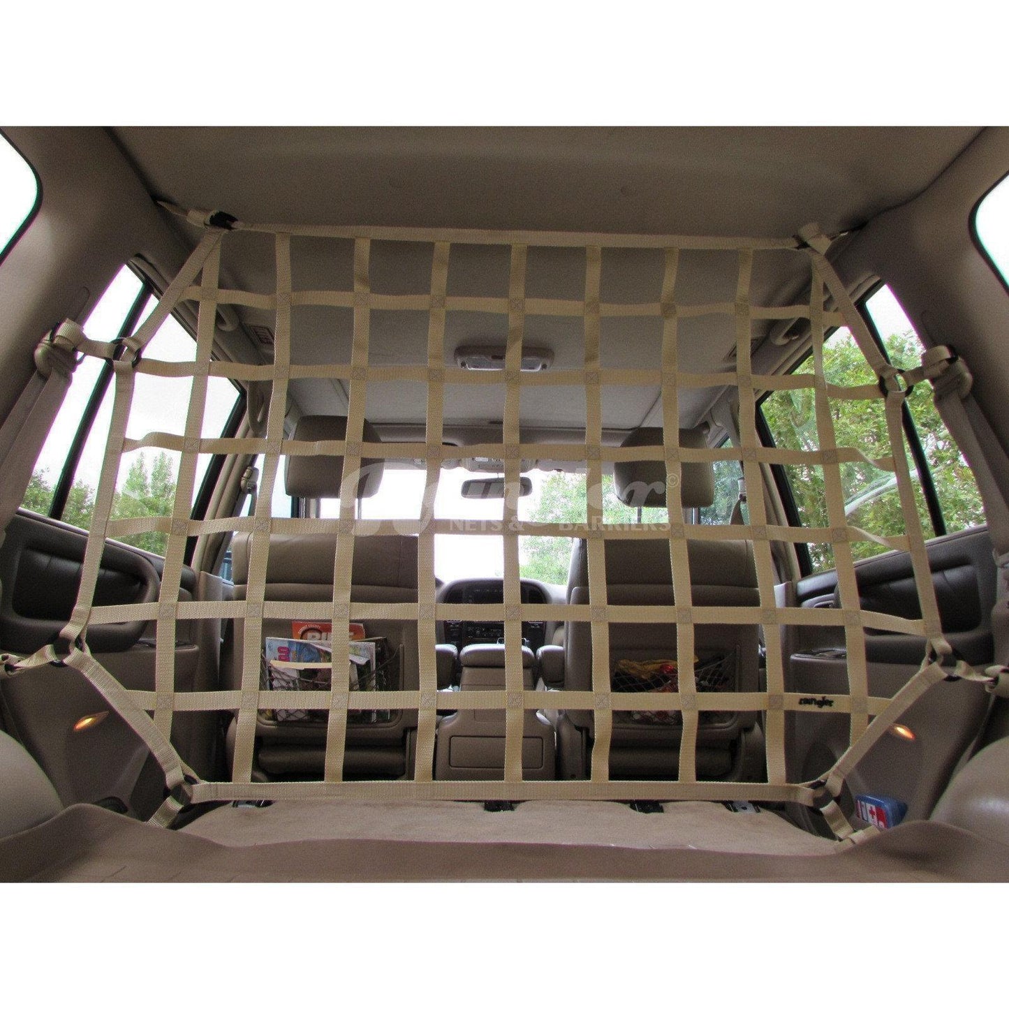 1998 - 2007 Toyota Land Cruiser (J100) Behind Front or 2nd Row Seats Barrier Divider Net - Dual Position-Raingler