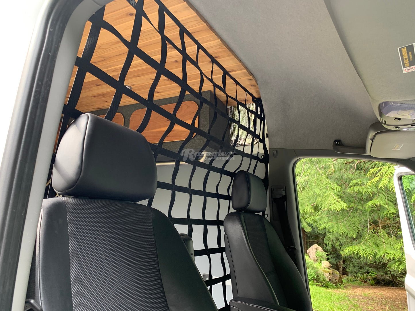 2006 - Newer Mercedes Benz Sprinter 2nd Gen Raised Roof Model Behind Front Seats Barrier Divider Net-Raingler