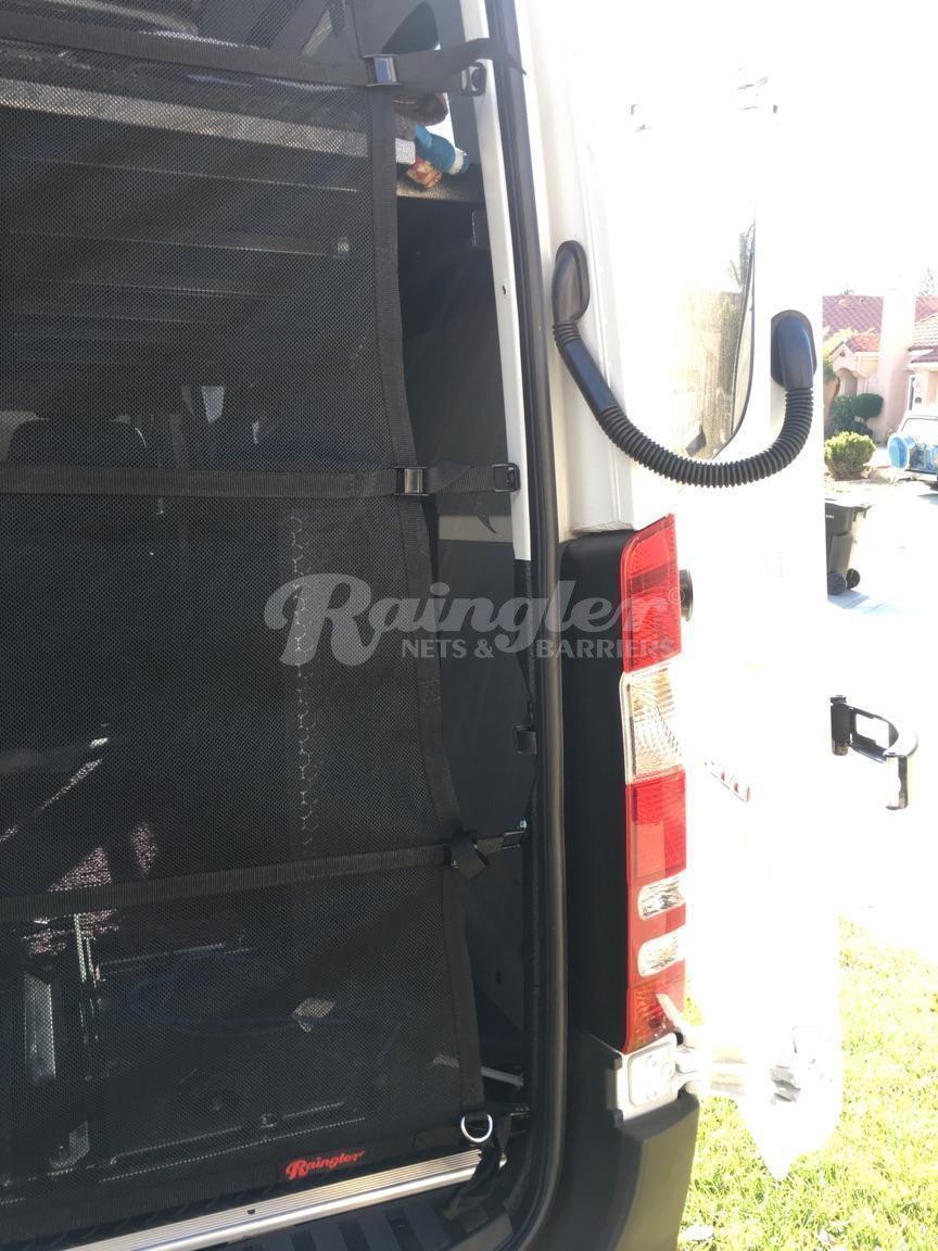 2006 - Newer Mercedes Benz Sprinter 2nd Gen Raised Roof Model Rear Barrier Divider Net-Raingler