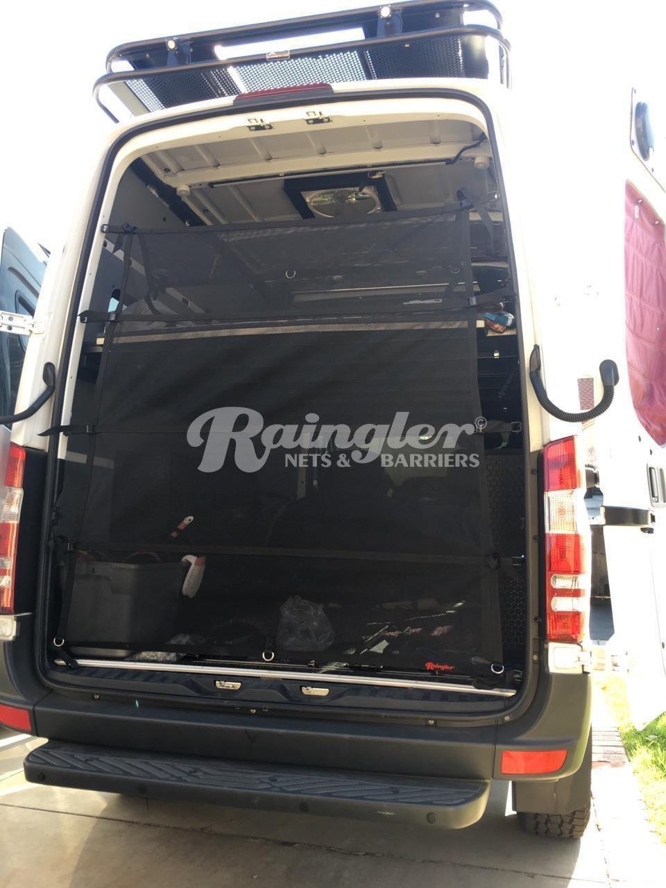 2006 - Newer Sprinter 2nd Gen Raised Roof Model Rear Barrier Divider Net-Raingler