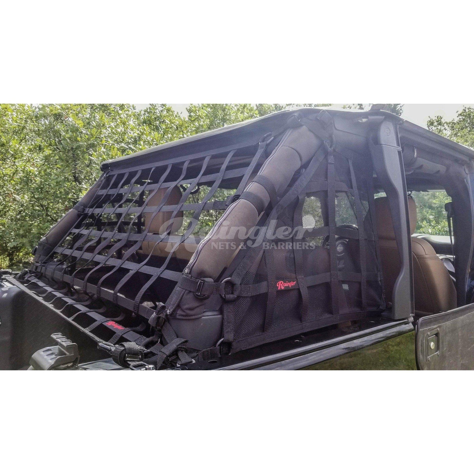 2007 - 2018 Jeep Wrangler Unlimited JKU 4 Door Side Window Nets-Raingler