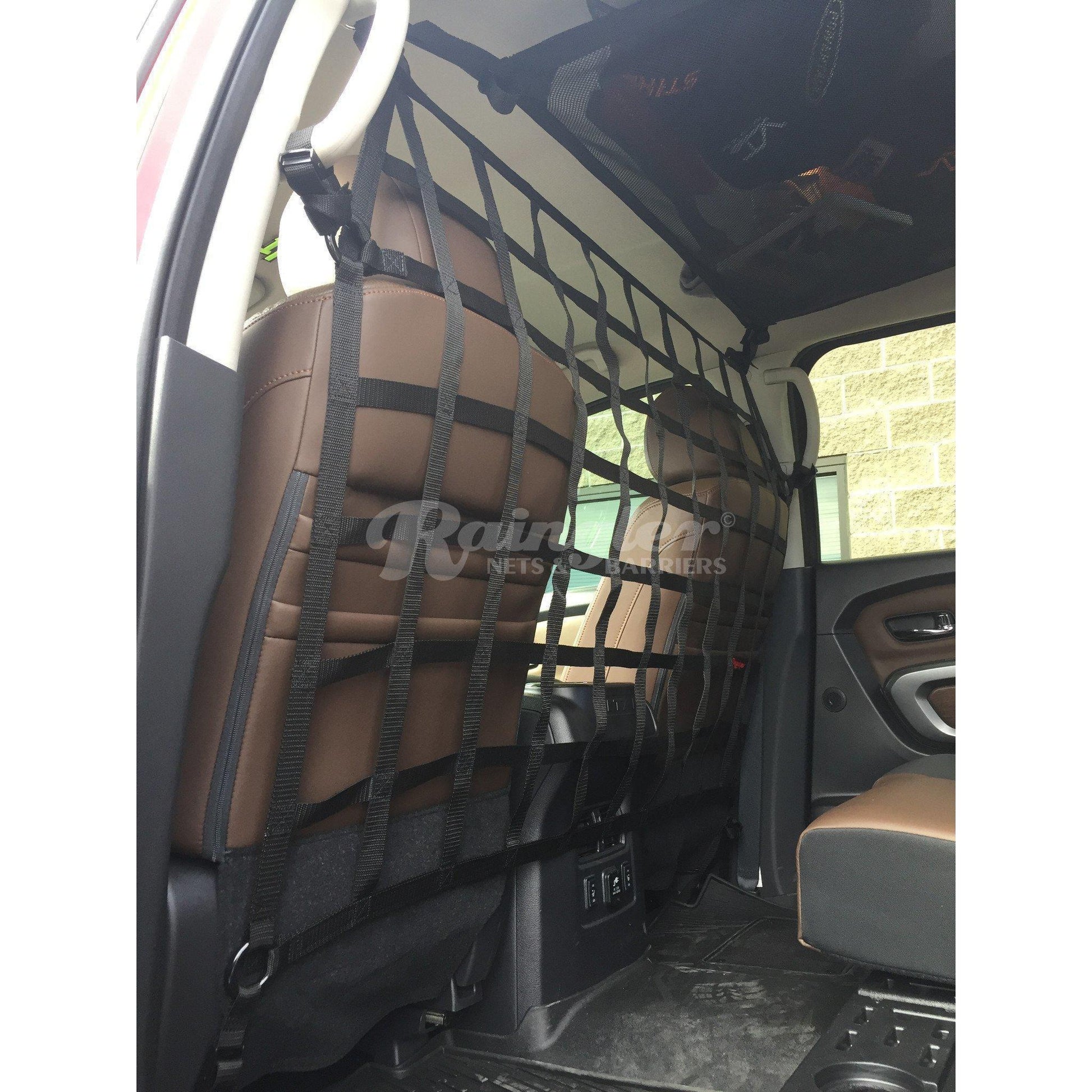 2016 - Newer Nissan Titan Behind Front Seats Barrier Divider Net-Raingler